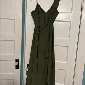 White by Vera Wang Asymmetrical Olive Dress